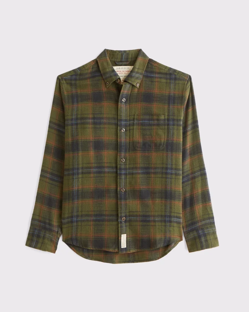 100% Cotton Vintage-Inspired Flannel Shirt
