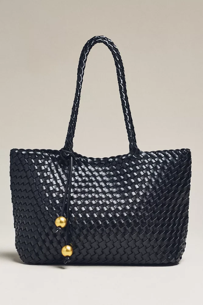 Calla Woven Tote Bag in Black