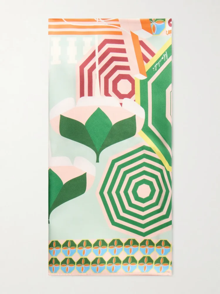 Alessandra printed silk-twill scarf