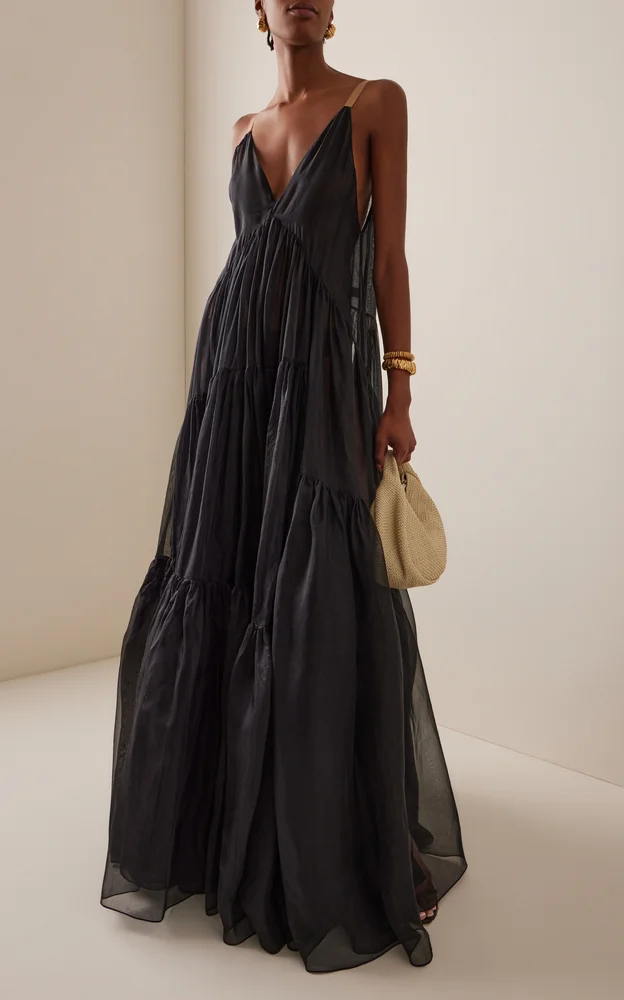 Exclusive Theatre for Dreamers Tiered Silk Gown