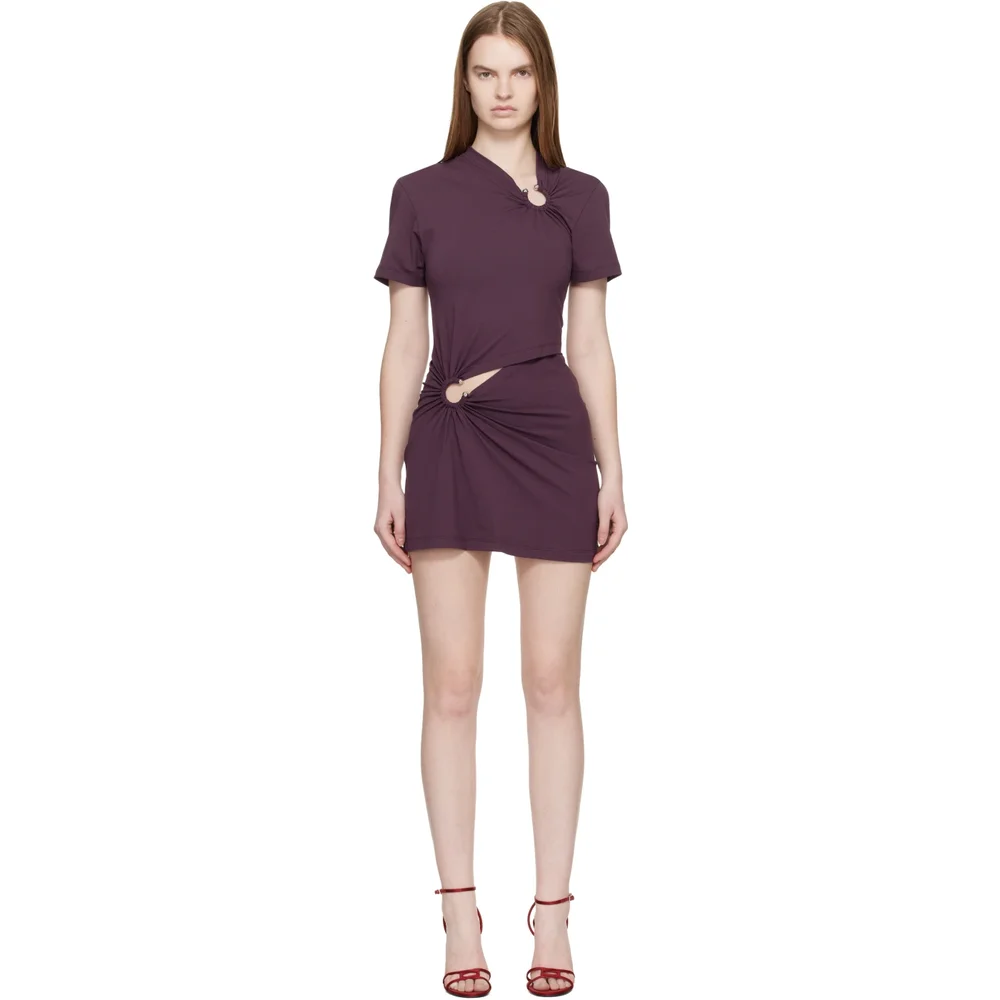 Burgundy Piercing Mini Dress
