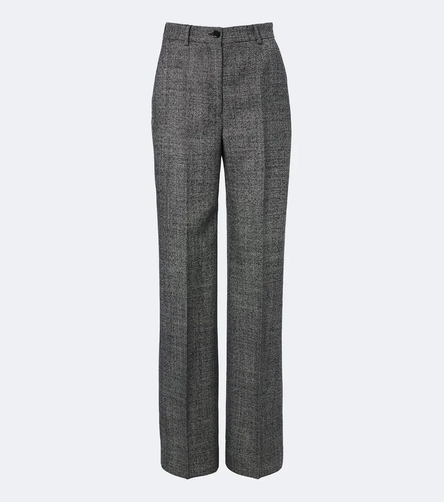 Virgin wool straight pants