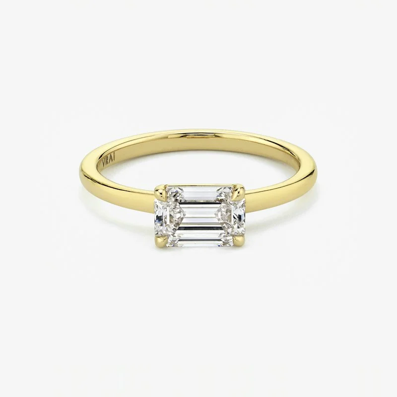 The Signature East-West, Emerald 2.0ct, Yellow Gold