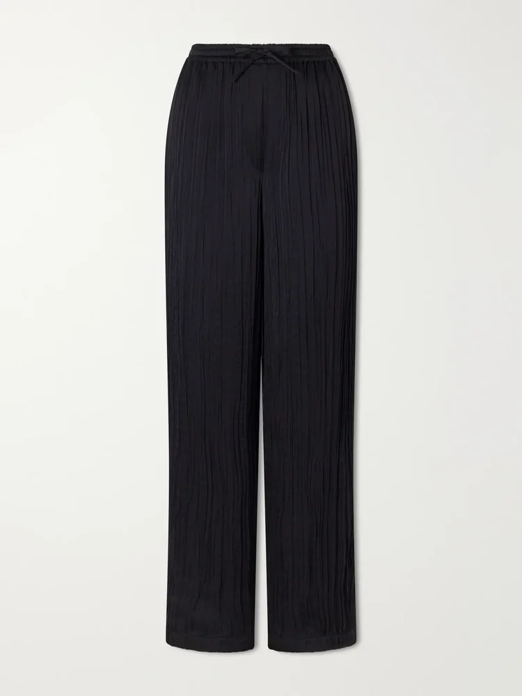 Kriza pleated silk wide-leg pants