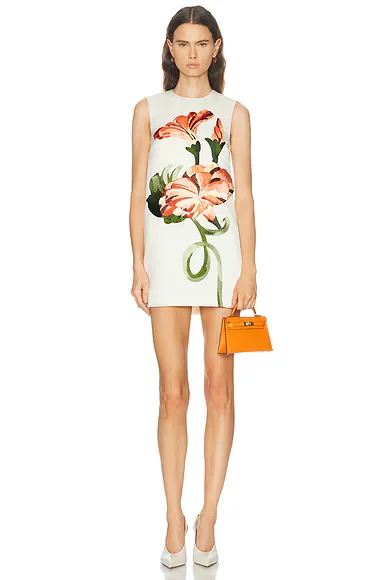 Yvonne Applique Floral Mini Dress in Vine Print