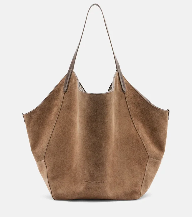 Monili Medium reversible suede tote bag