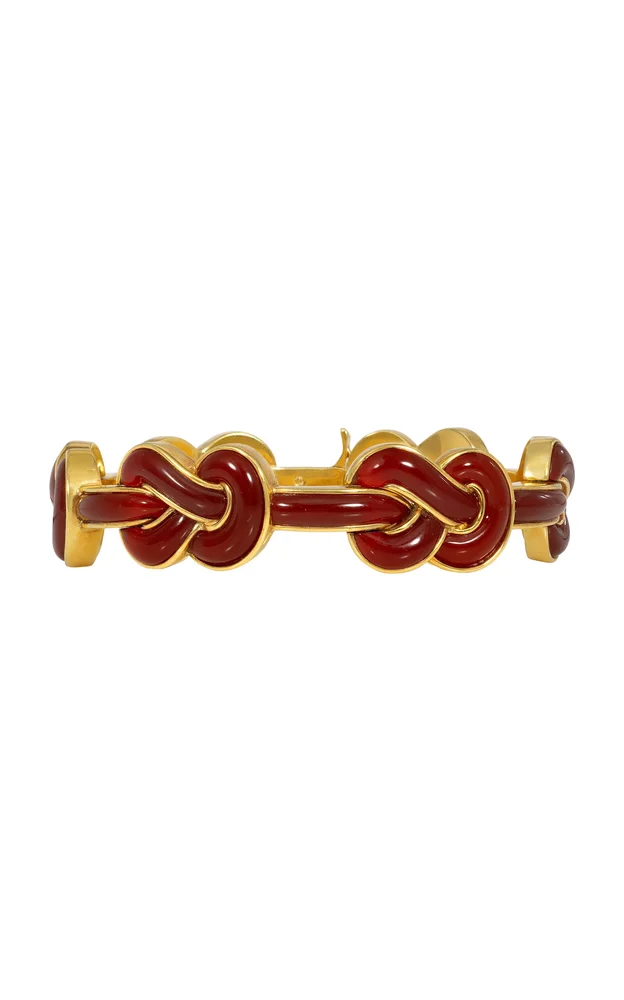 Angela Cummings 18K Yellow Gold Carnelian Knot Bracelet