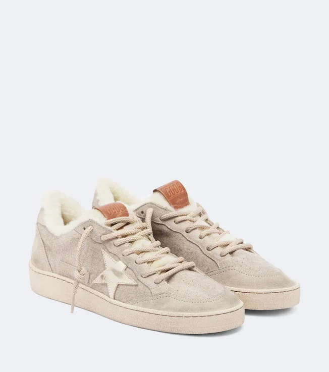 Ball Star suede-trimmed sneakers