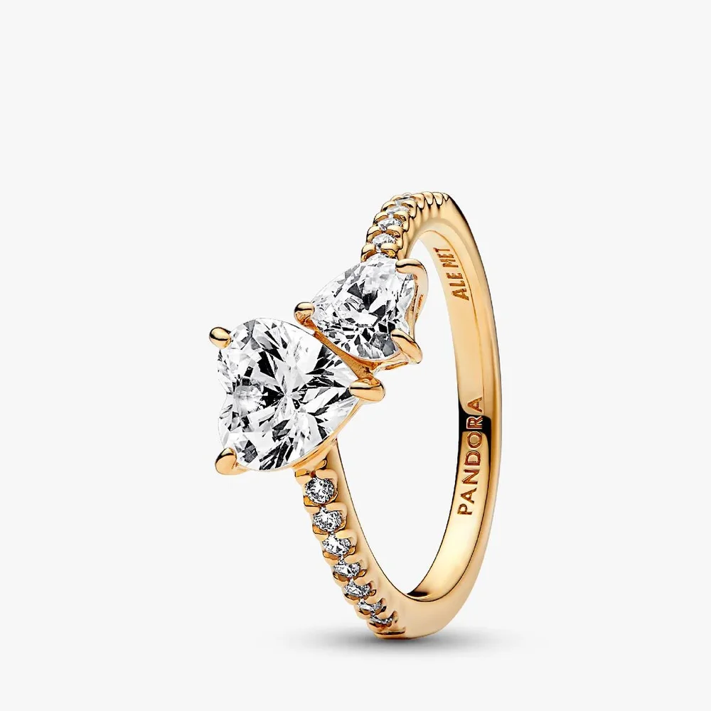Double Heart Sparkling Ring