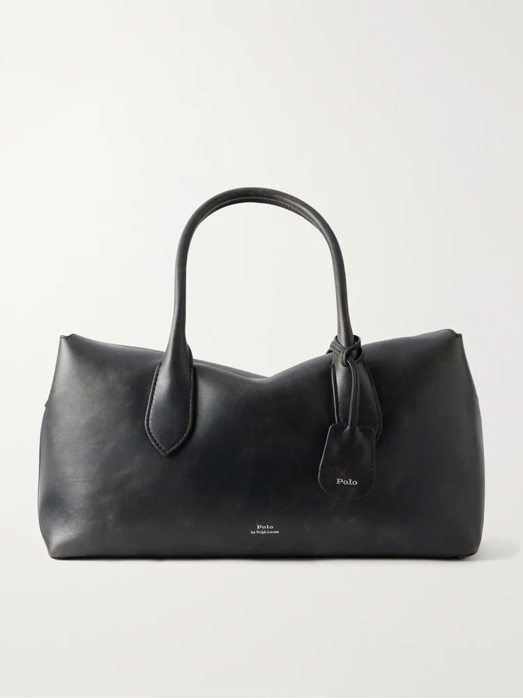 Leather top-handle bag