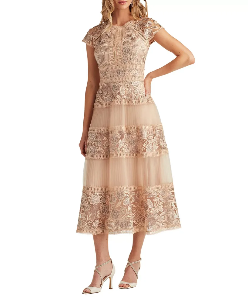 Tamsin Embroidered Tulle Midi Dress