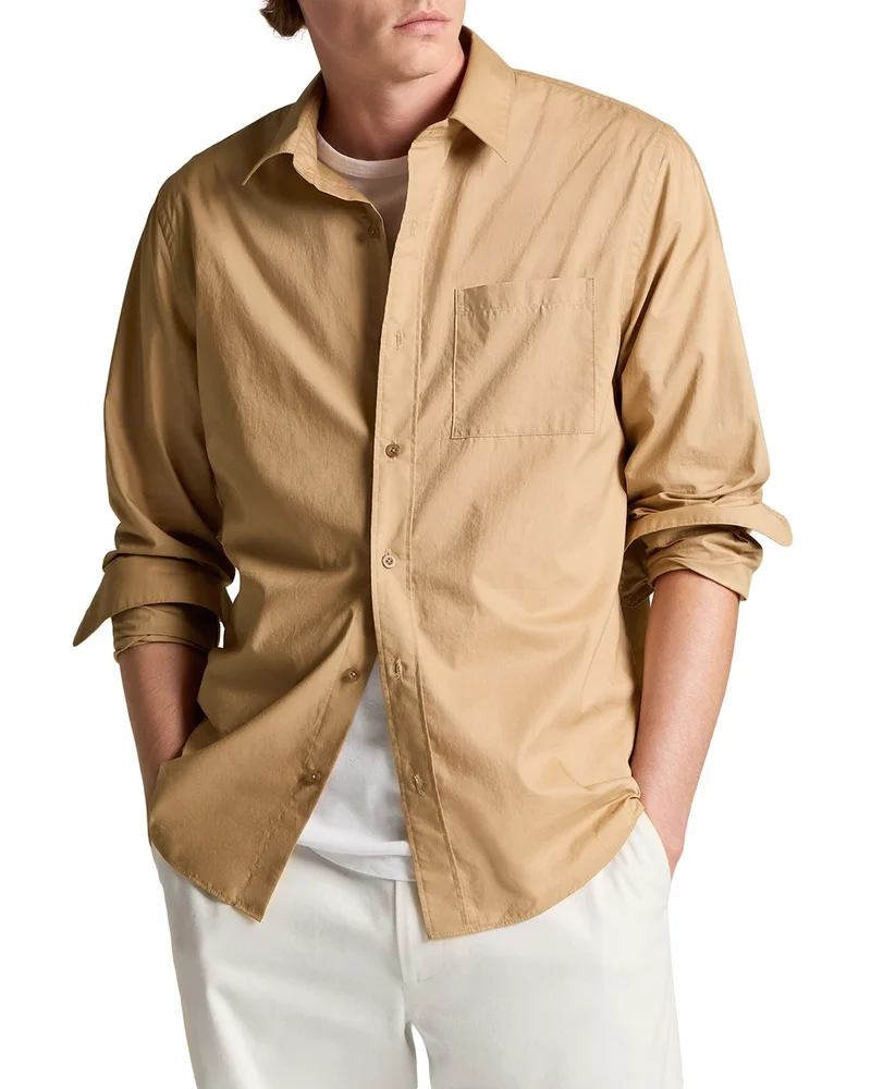 Poplin Button Front Shirt