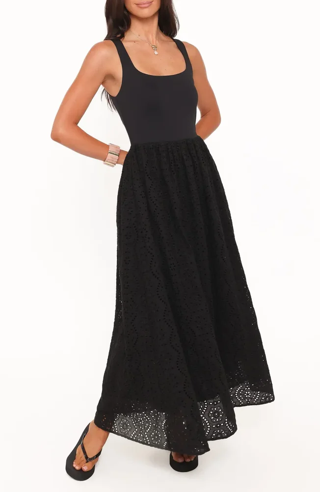 Alva Eyelet Midi Dress