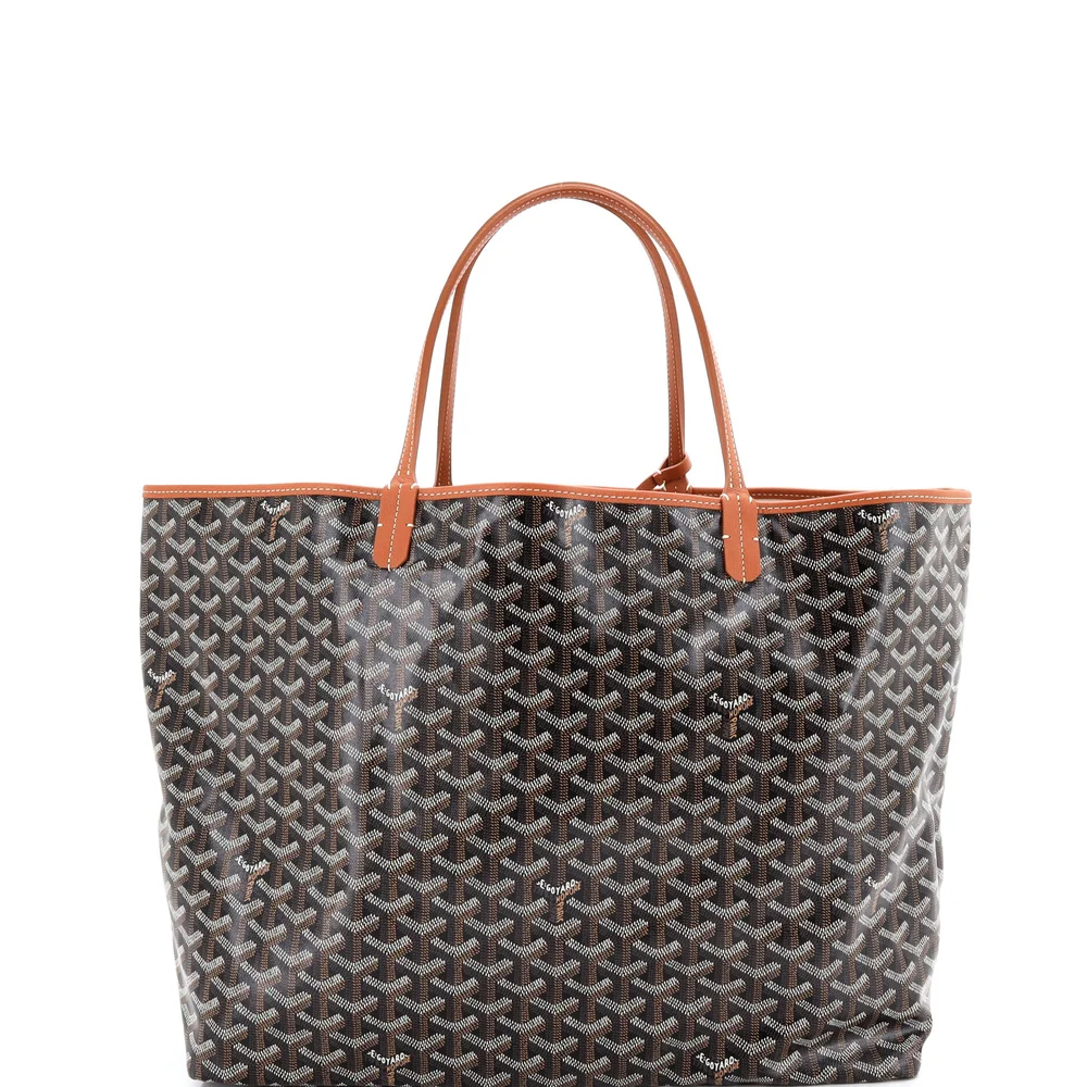 Pre-Owned Saint Louis Reversible Tote Coated Canvas and Printed Canvas GM in Brown