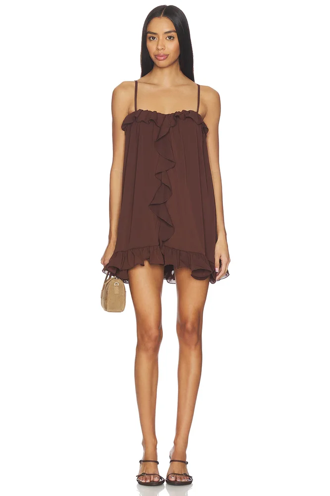 Kristia Flounce Ruffle Mini Dress