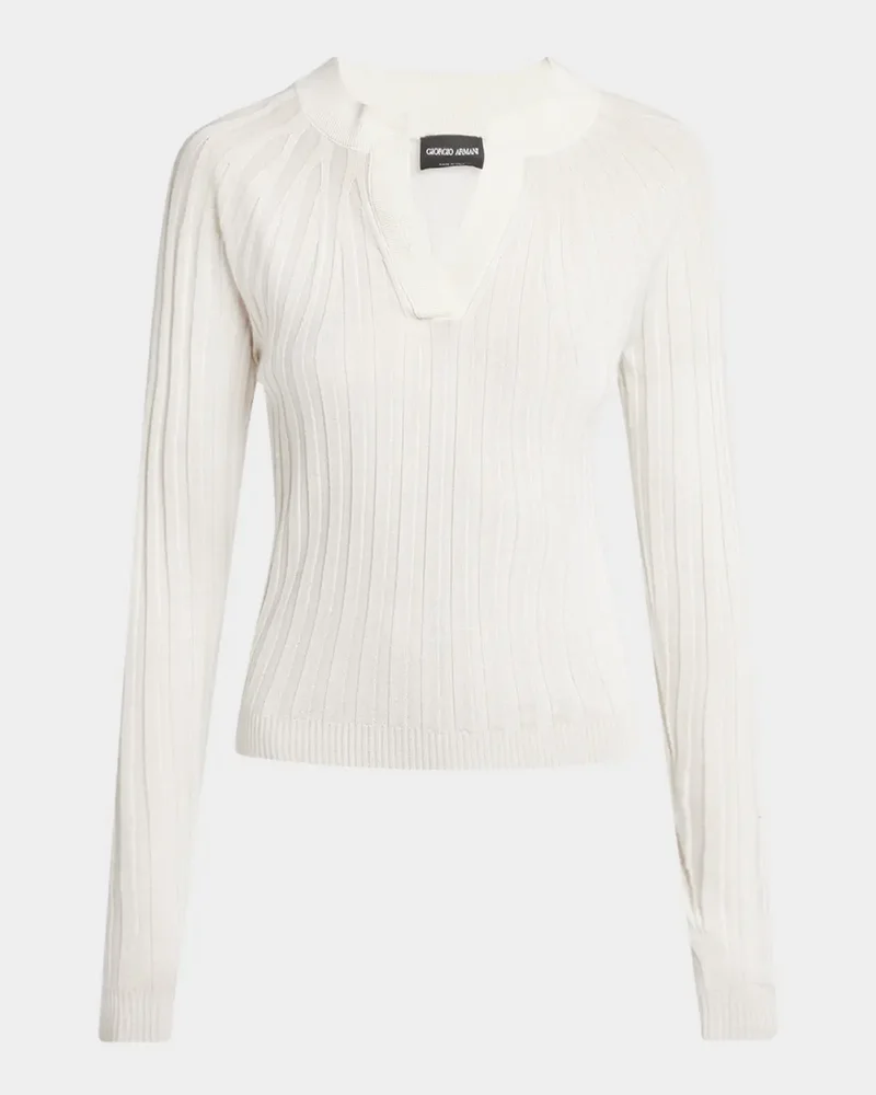 Ribbed Cashmere Silk Top