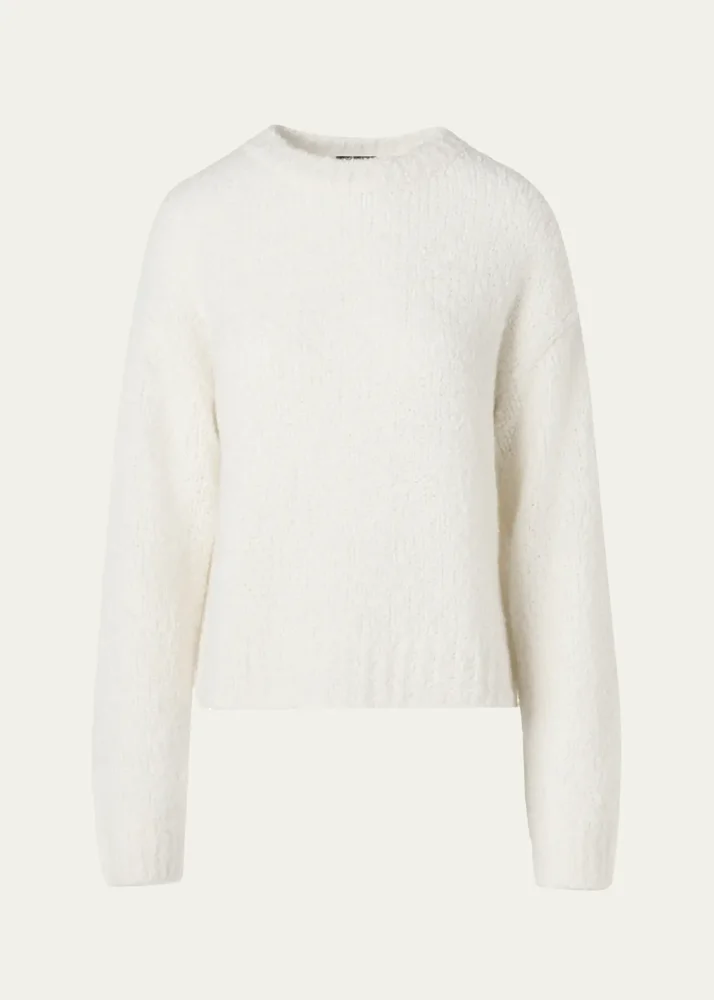 Cashmere-Silk Boucle Knit Sweater
