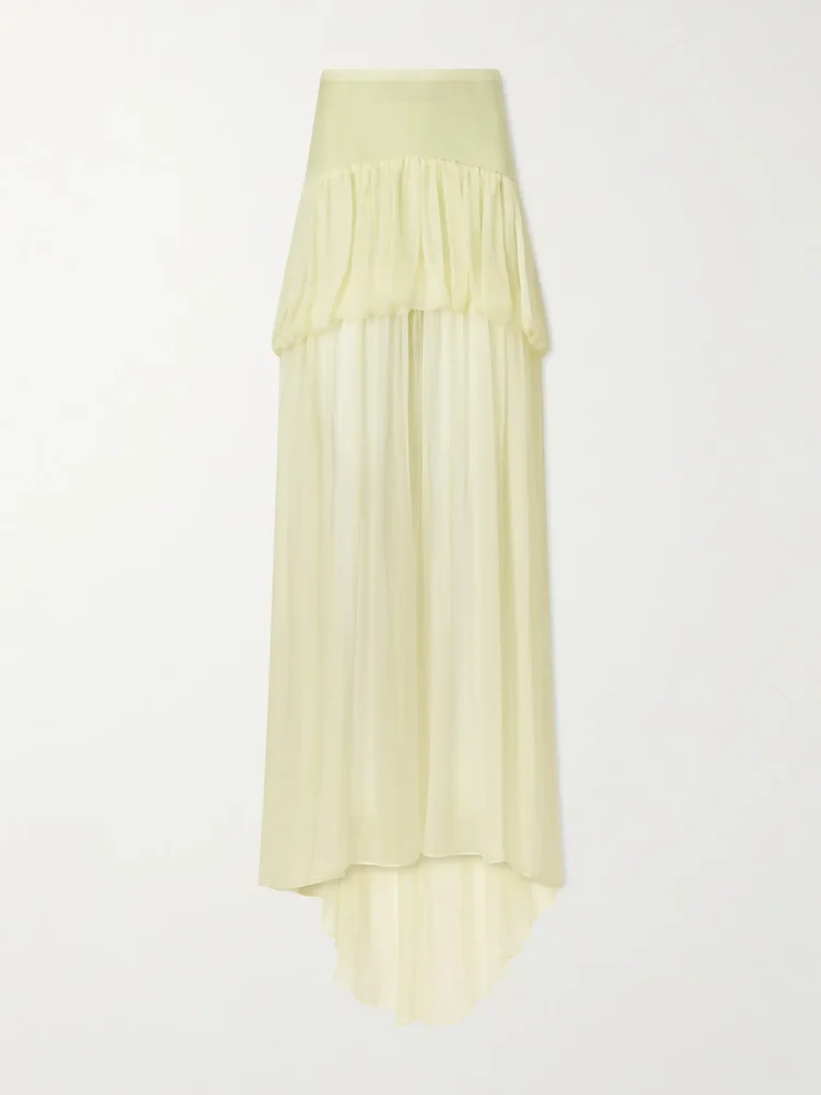 Silk-chiffon maxi skirt