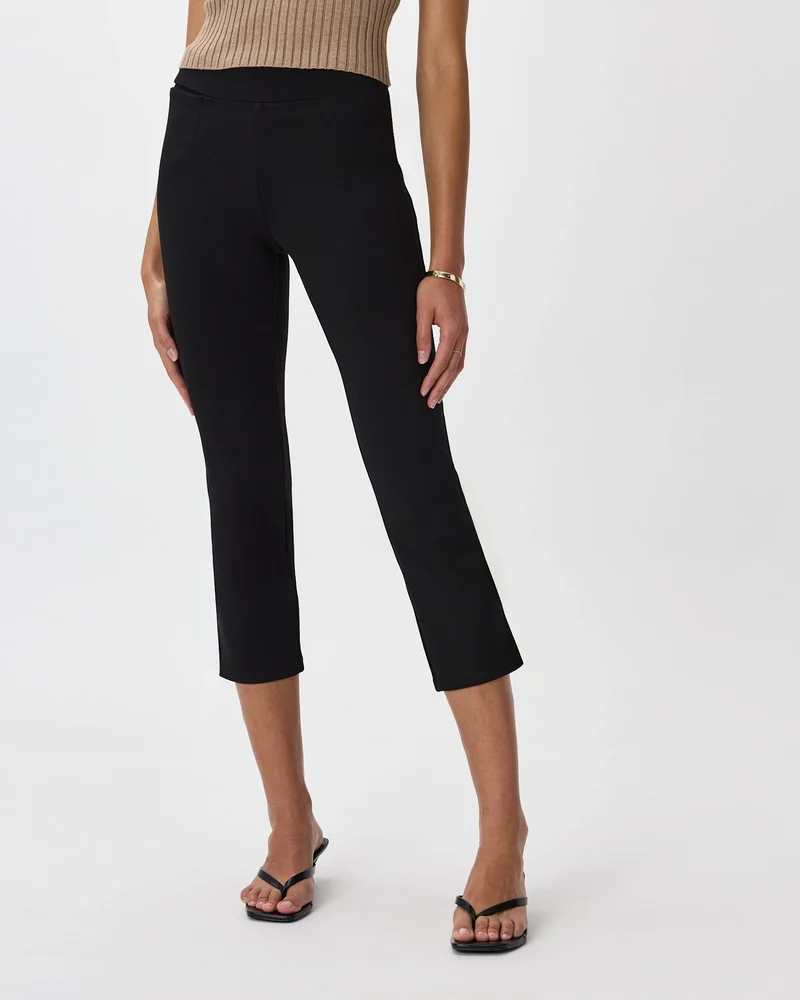 Ultra-Stretch Ponte Kick Flare Pants in Black