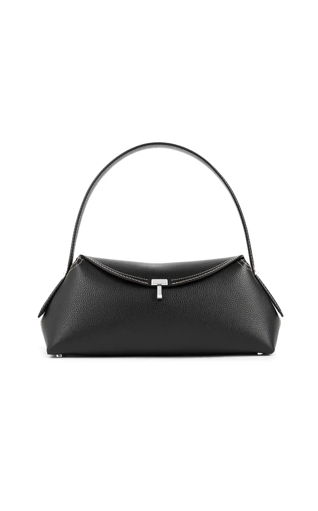 T-Lock Grained Leather Shoulder Bag