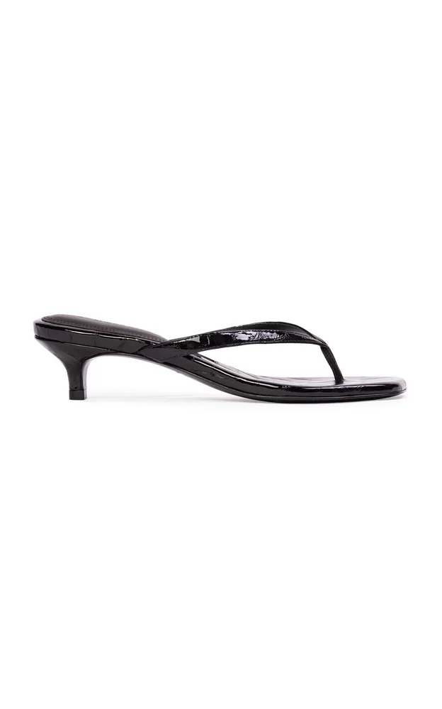 Kendal Croc Patent Leather Sandals