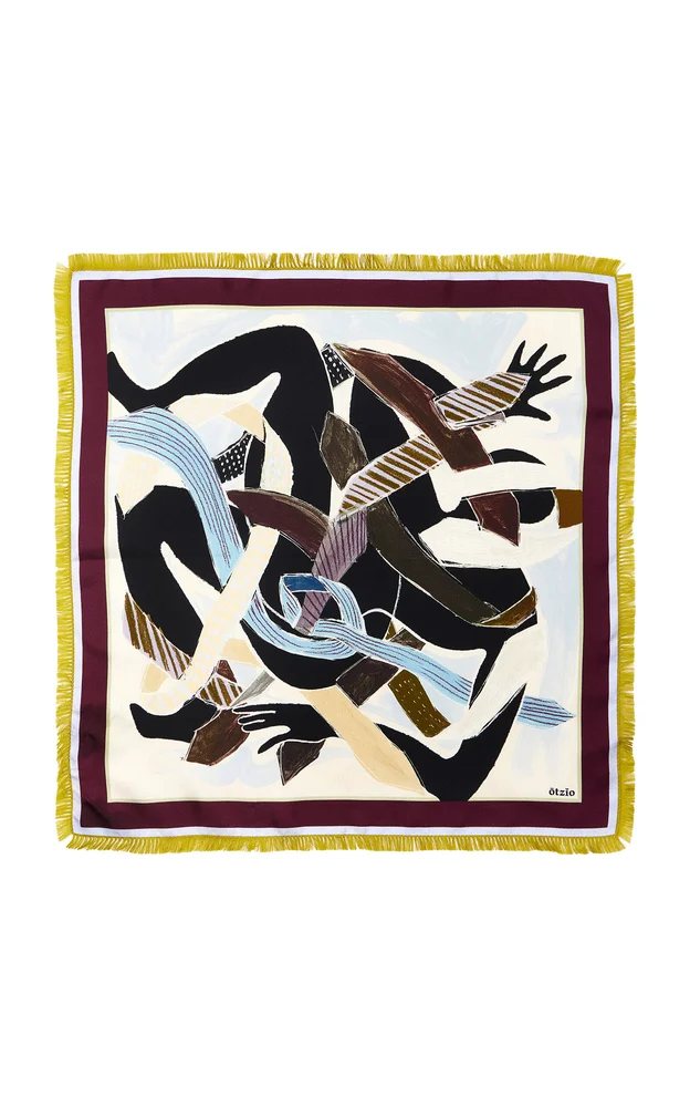Double-Printed Silk-Twill Scarf