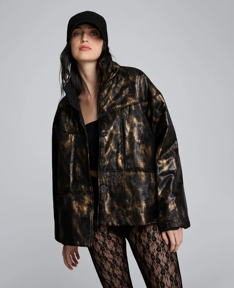 Satin Shoulder Pad Coat