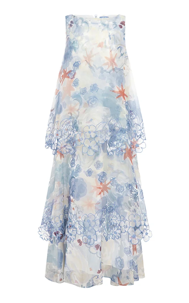 Delphine Tiered Silk Maxi Dress