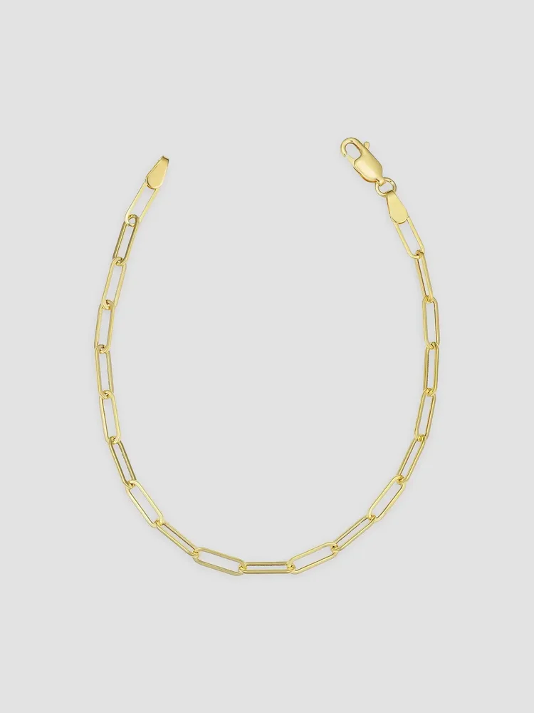 14K Yellow Solid Gold Venice Link Bracelet