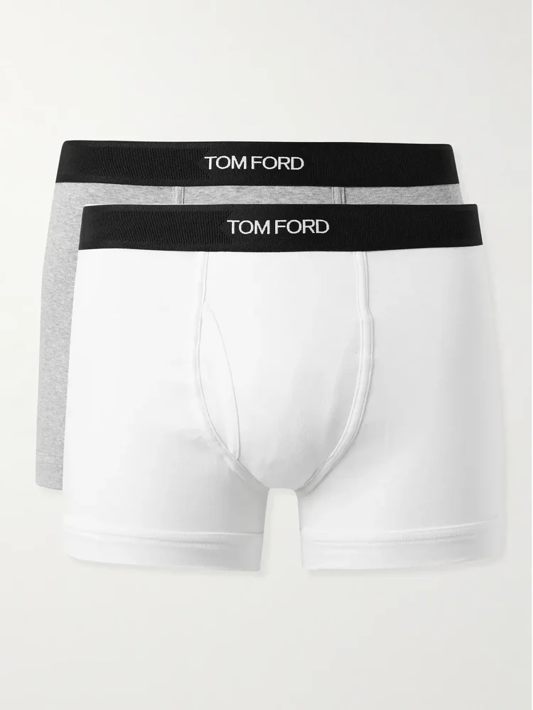 Two-Pack Stretch-Cotton Jersey Boxer Briefs