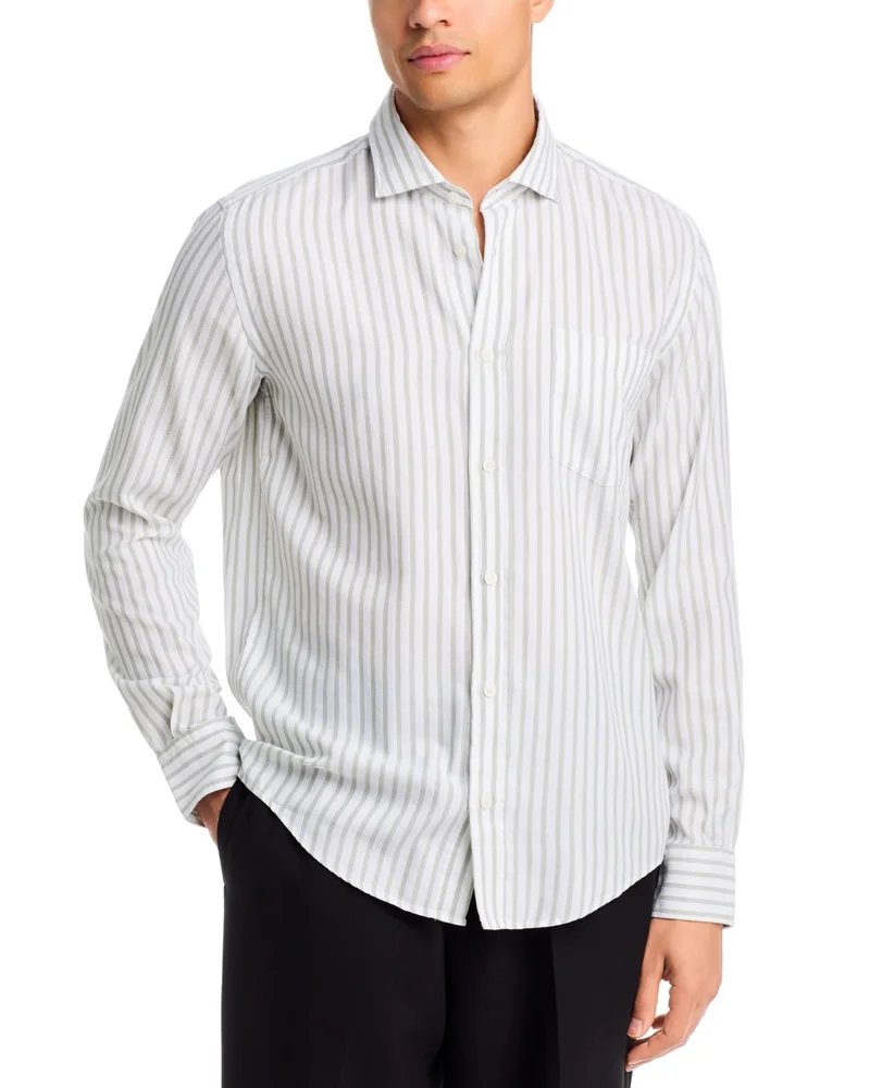 Rob Spread Collar Stripe Cotton Shirt