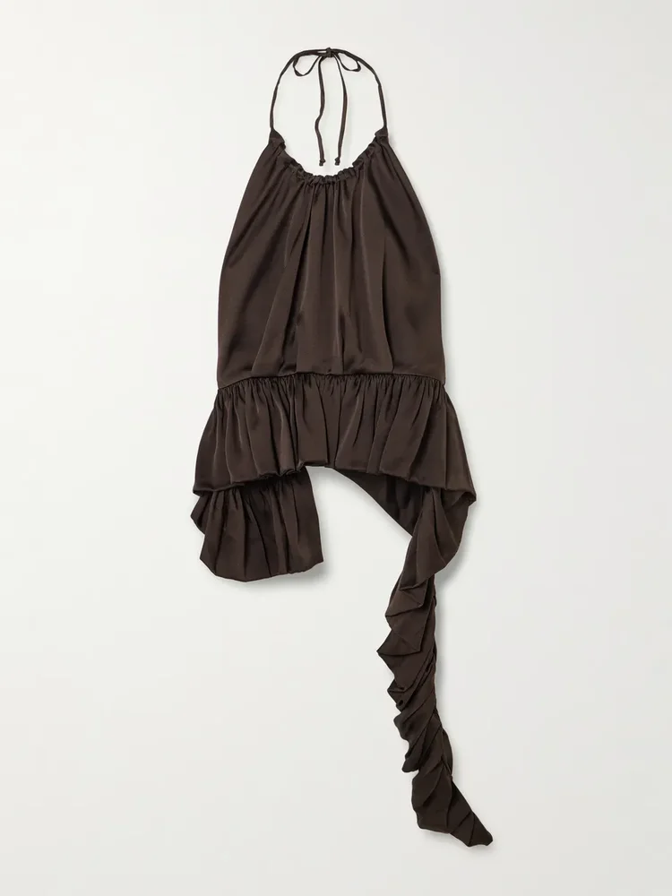 Tamara printed silk-chiffon peplum blouse