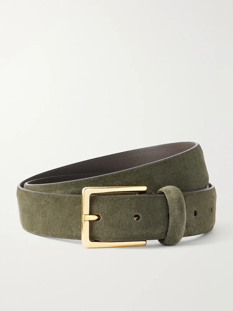 Narrow suede belt