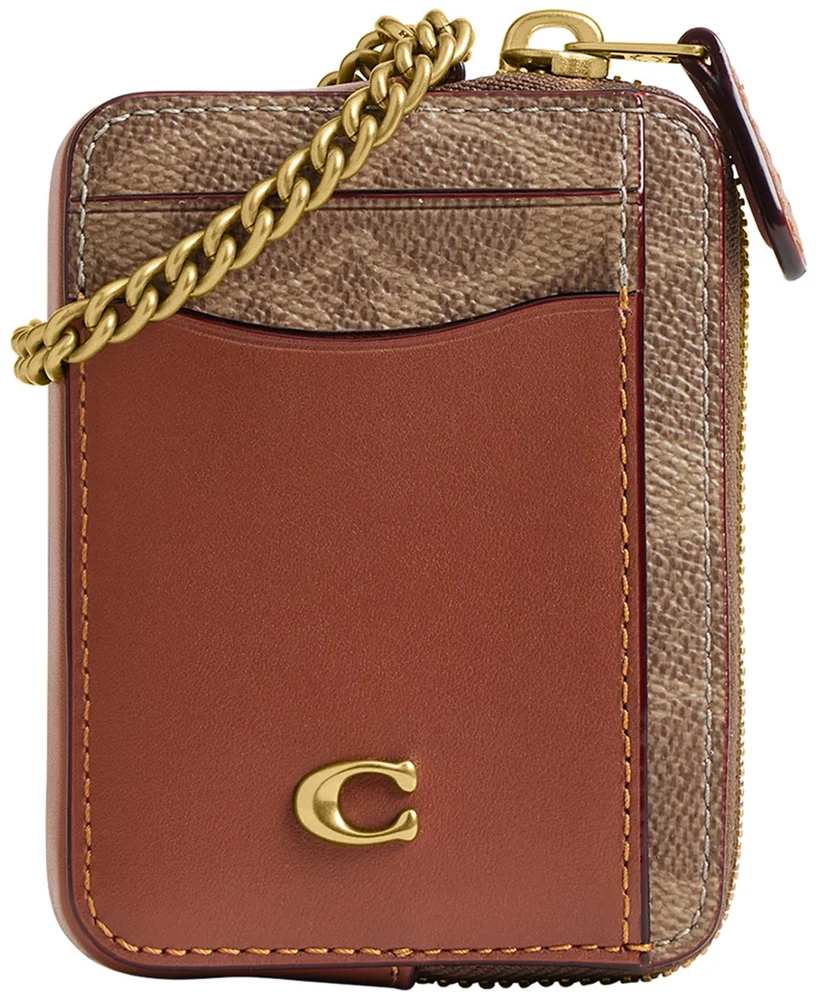 Essential Signature Canvas Chain Card Case
