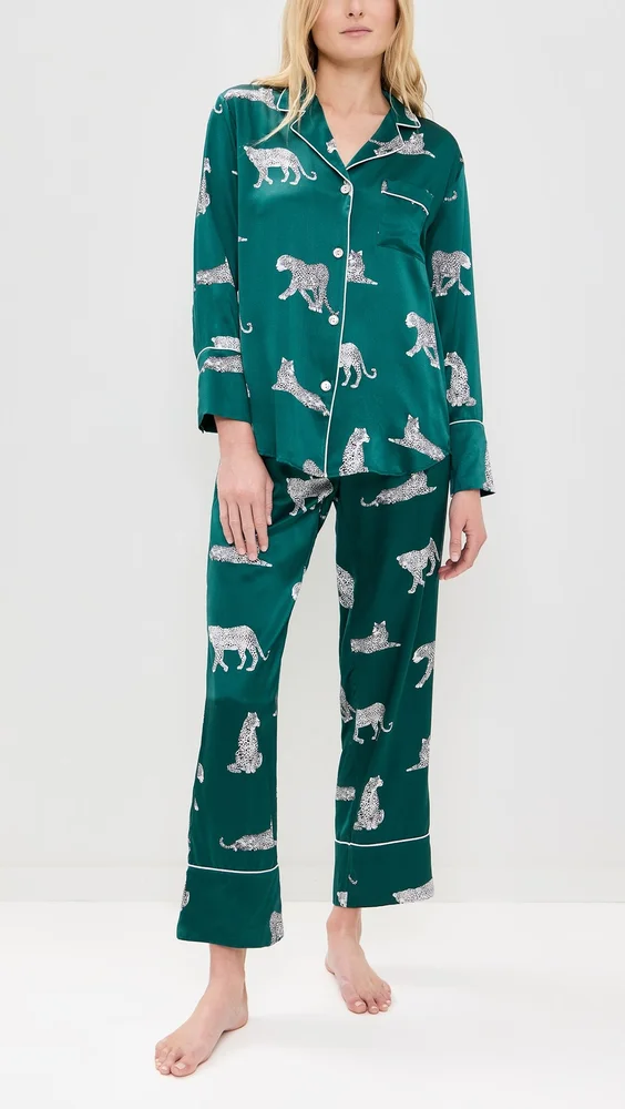 Mulberry Silk Panthre de Luxe Pajama Set