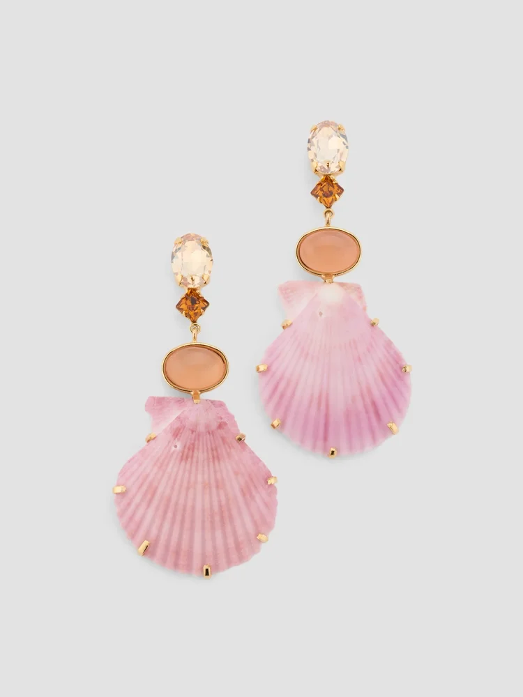 Adrielle 18K-Gold-Plated & Mixed-Media Shell Drop Earrings