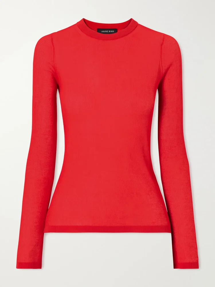 Tiana ribbed cotton-blend sweater