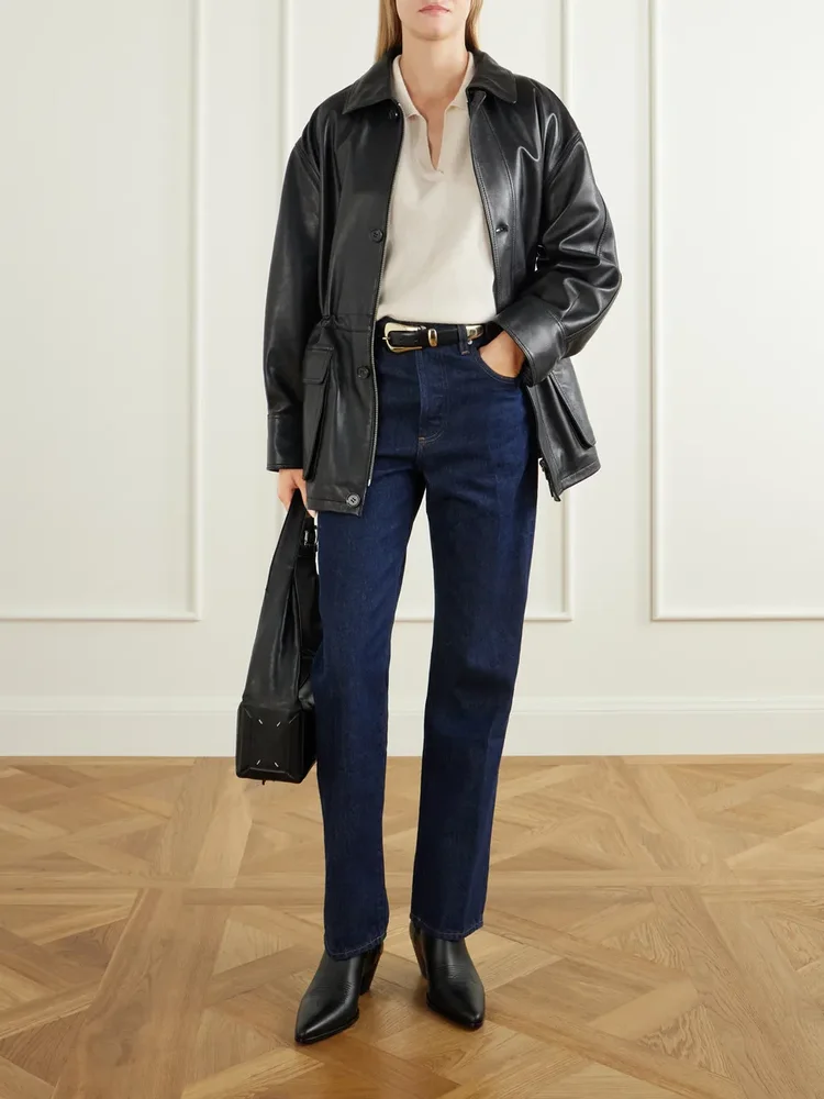 90's French high-waist straight-leg jeans