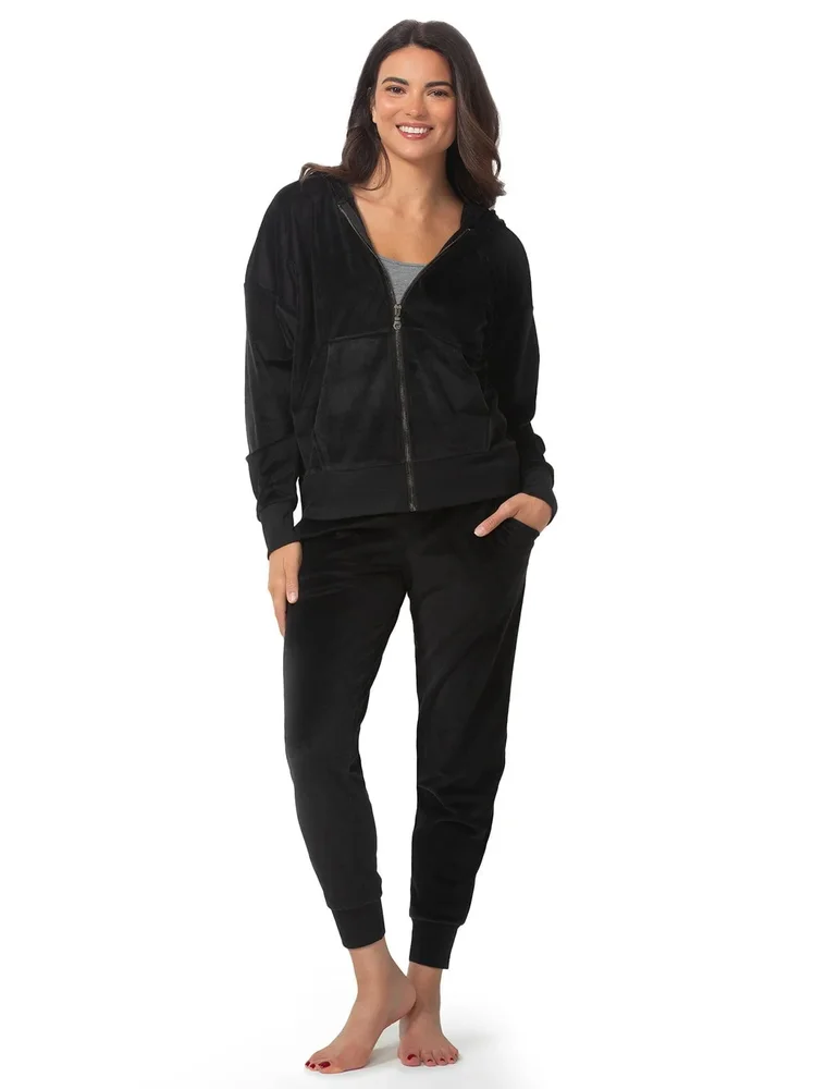 Luxe Velour Zip Hoodie and Jogger Set