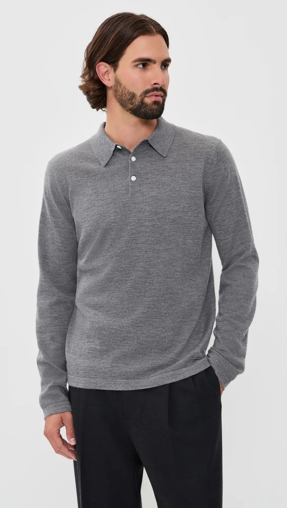 Reynolds Polo Sweater (Charcoal Melange)