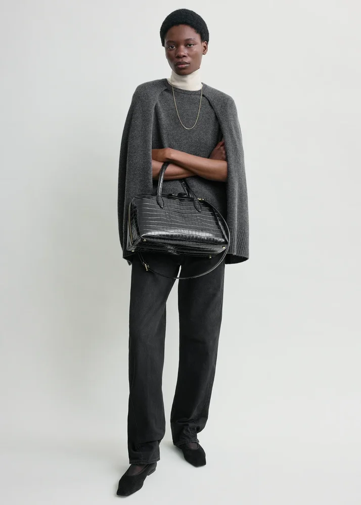 Crew cape knit dark grey