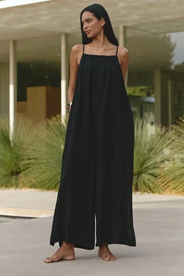 Sanctuary Pleated Wide-Leg Beach Jumpsuit