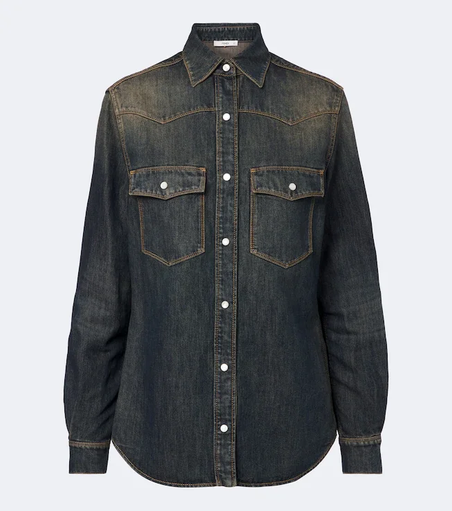 Cotton-blend denim shirt