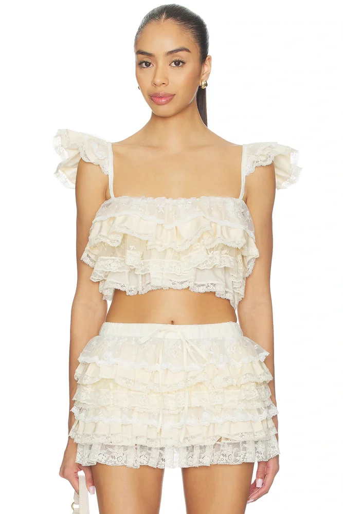 Ruffle Lace Tier Cami Top