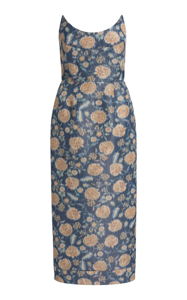 Cypress Dusk Marigold Ikat Midi Dress