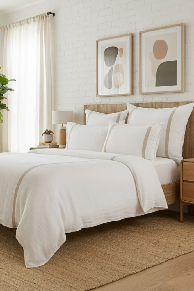 Rory Linen Duvet Cover, White