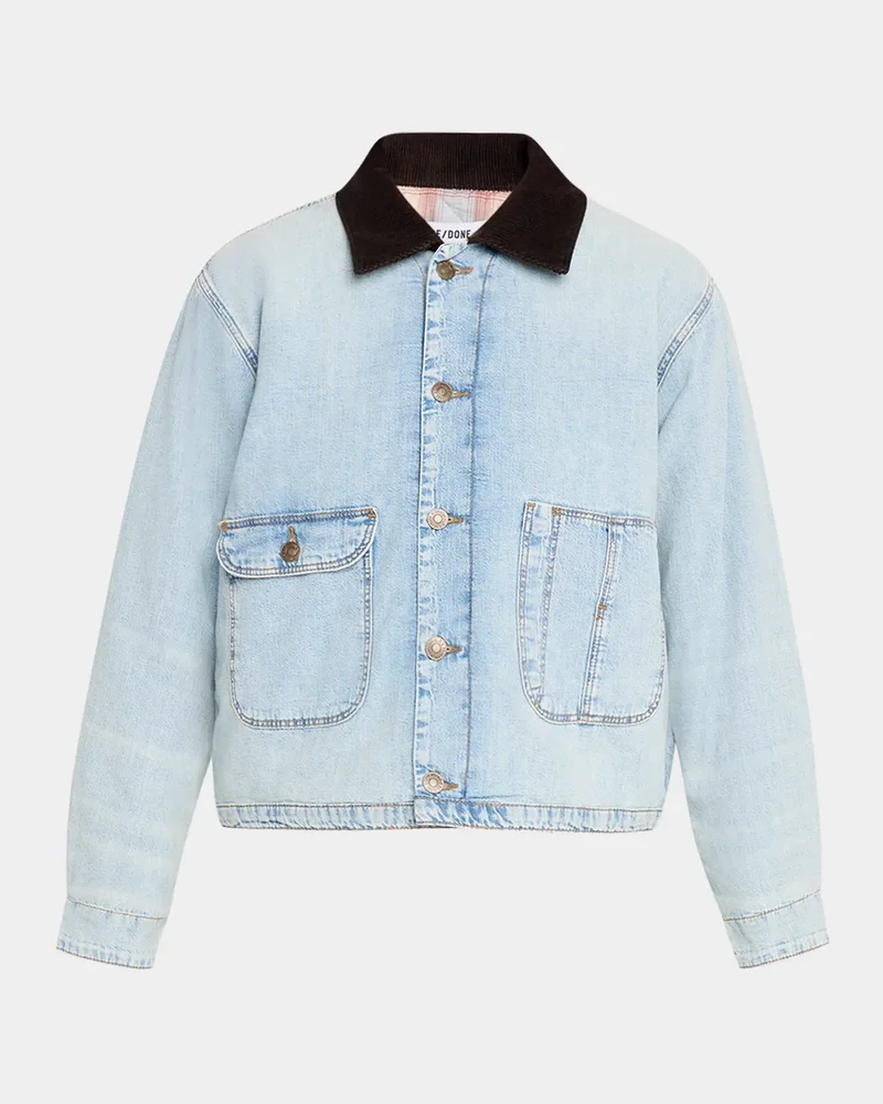 Canyon Corduroy-Collar Denim Jacket
