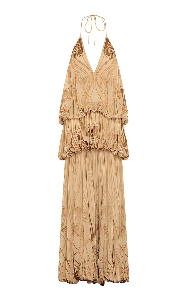 Momentum Burnout Silk-Blend Maxi Dress