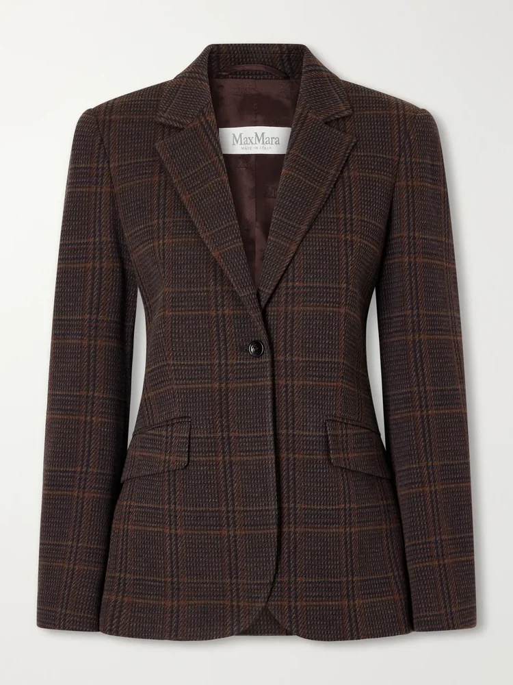 Abate Prince of Wales checked wool and cotton-blend blazer