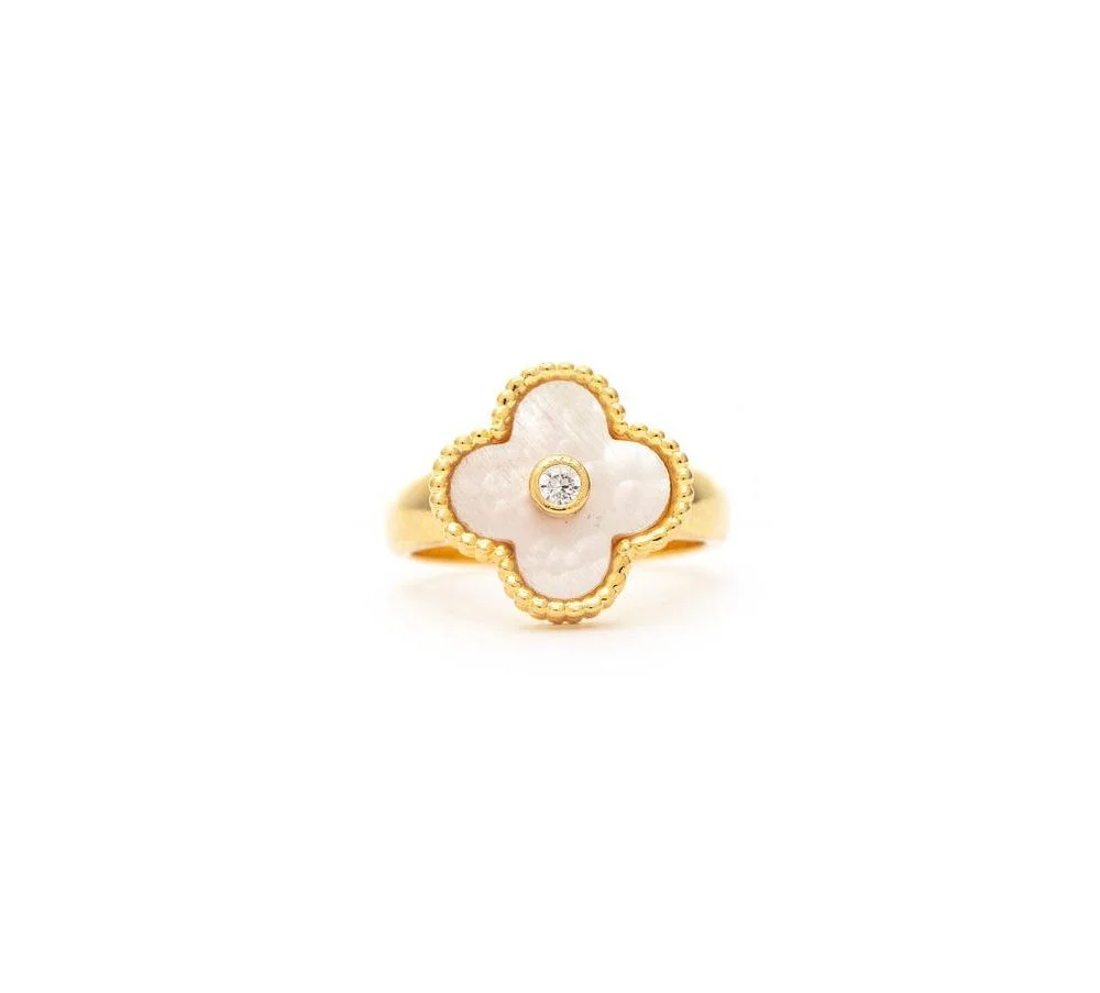 Mother of Pearl Clover Ring